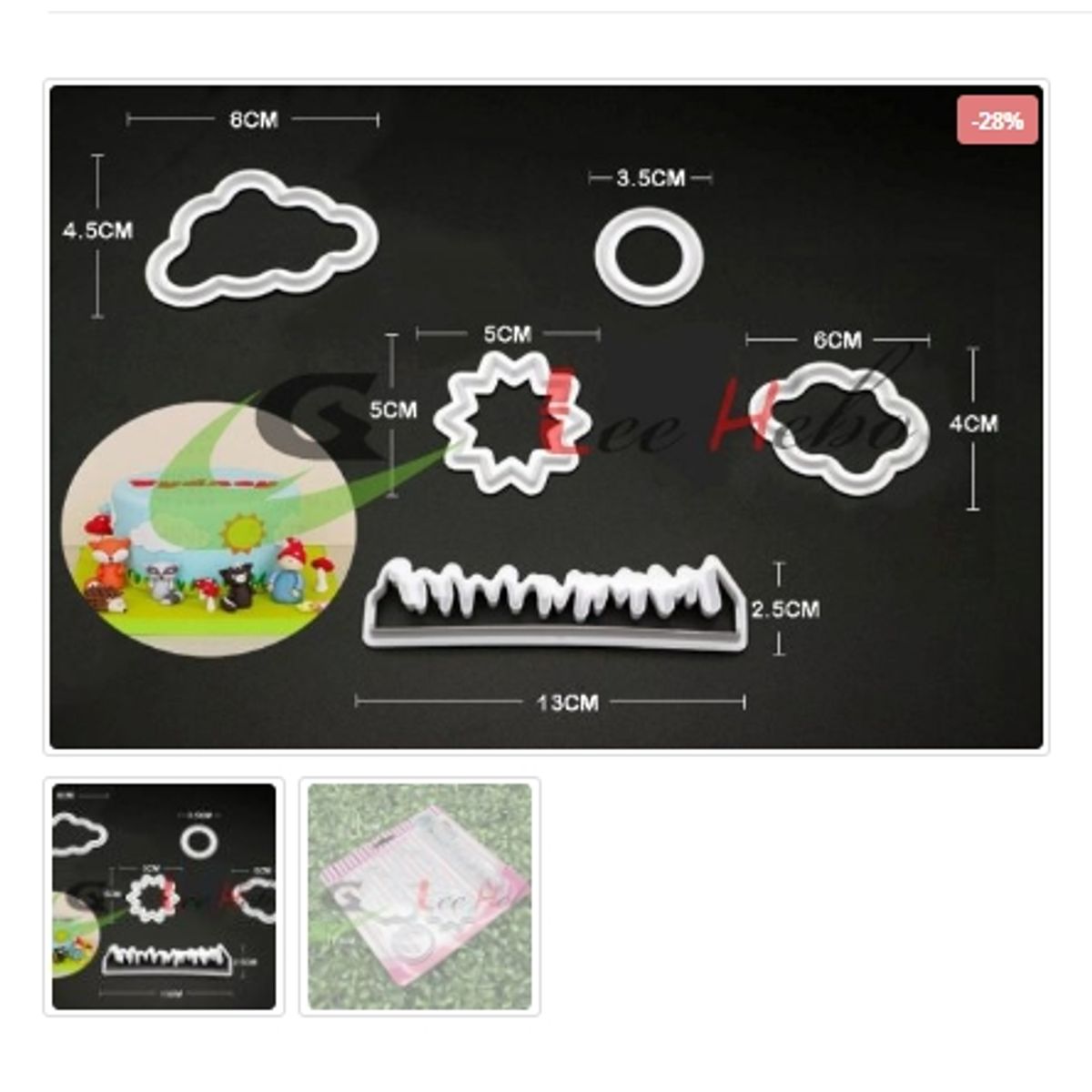 GENERICO - Cortador De Galletas 5 Piezas Plastico
