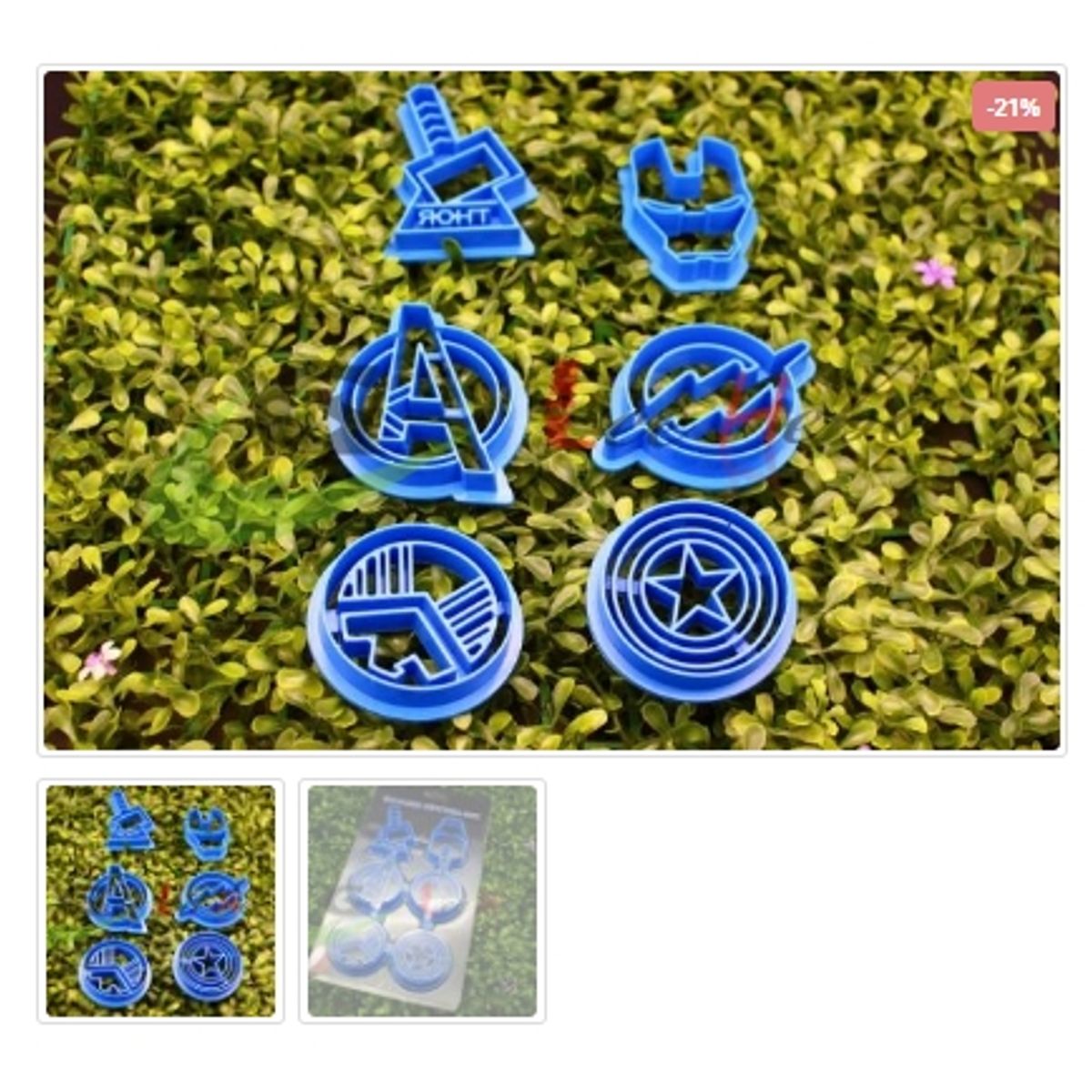 GENERICO - Cortador De Galletas 6 Piezas Plastico Super Heroes