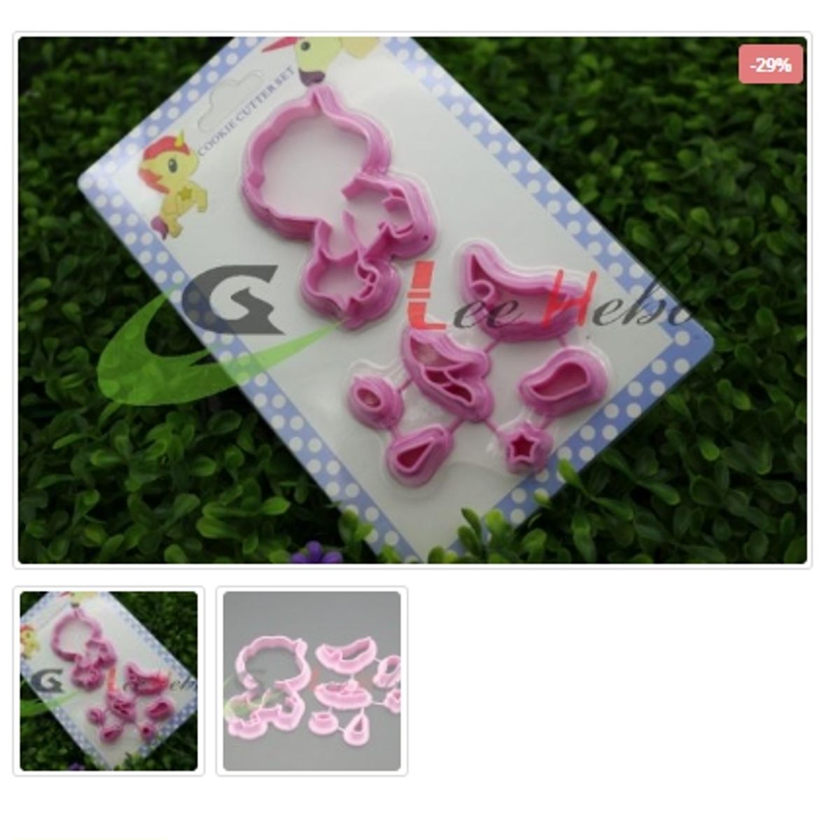 GENERICO - Cortador De Galletas 7 Piezas Plastico Figura Unicornio