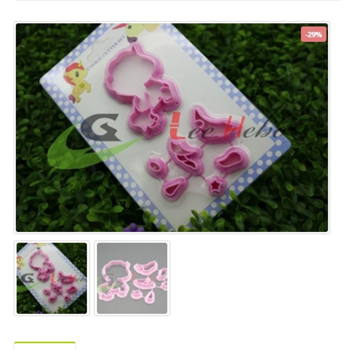 GENERICO - Cortador De Galletas 7 Piezas Plastico Figura Unicornio