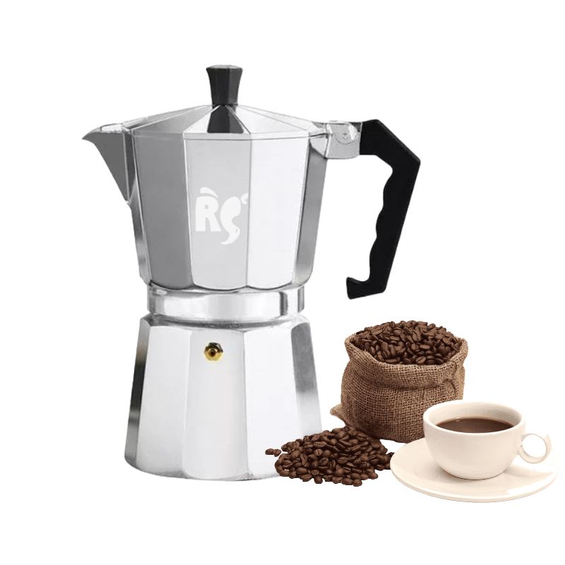 GENERICO - Cafetera Espresso Rs 6 Tazas Manual Acero Inoxidable