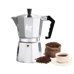 GENERICO - Cafetera Espresso Rs 6 Tazas Manual Acero Inoxidable