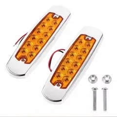 GENERICO - Par Foco Luz Lateral Led Bi-volts Trocha 12-24v LUZ Amarilla