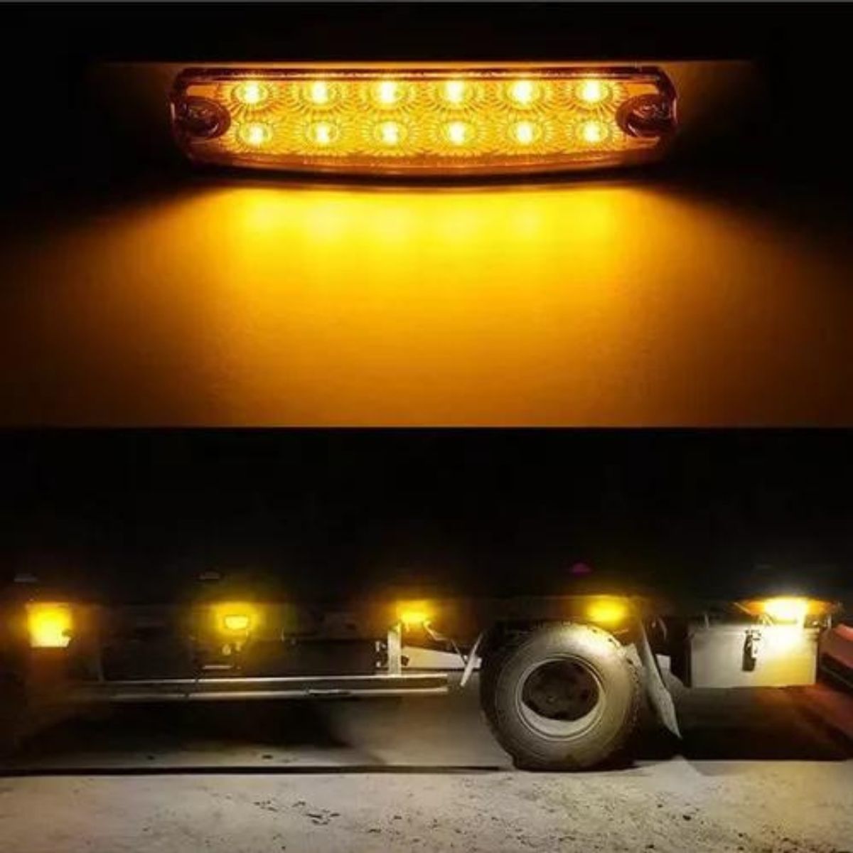 GENERICO - Par Foco Luz Lateral Led Bi-volts Trocha 12-24v LUZ Amarilla