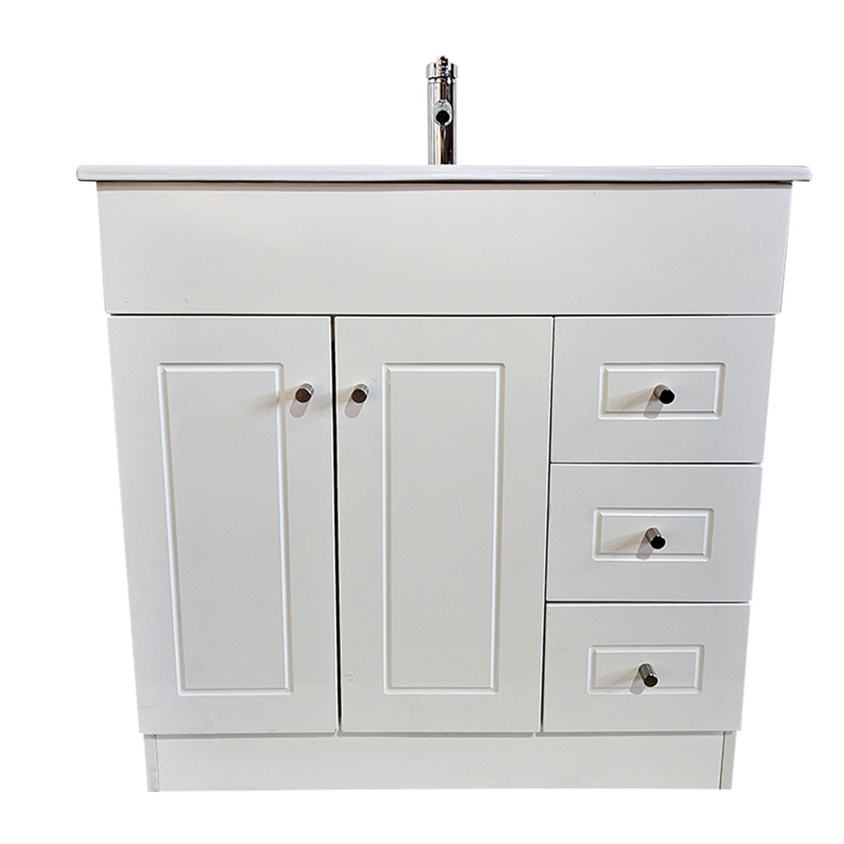 MODERN SPACE - Mueble Vanitorio 80x47 Cm Termolaminado Blanco Completo