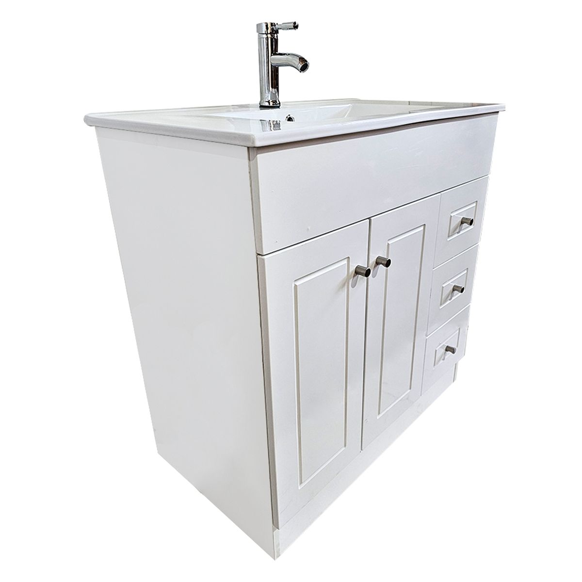 MODERN SPACE - Mueble Vanitorio 80x47 Cm Termolaminado Blanco Completo