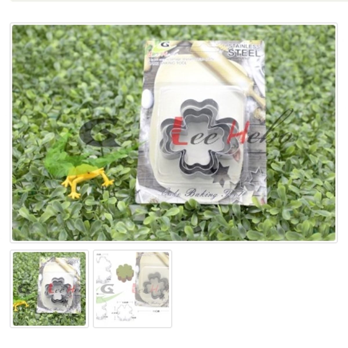 GENERICO - Cortador De Galletas 3 Piezas Metal Figura Hoja De Arbol