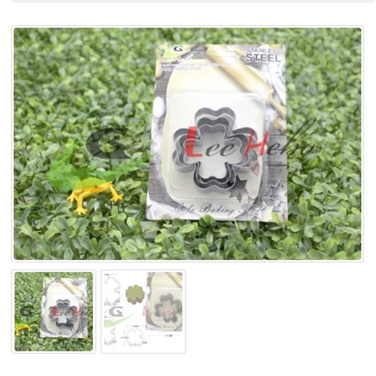 GENERICO - Cortador De Galletas 3 Piezas Metal Figura Hoja De Arbol