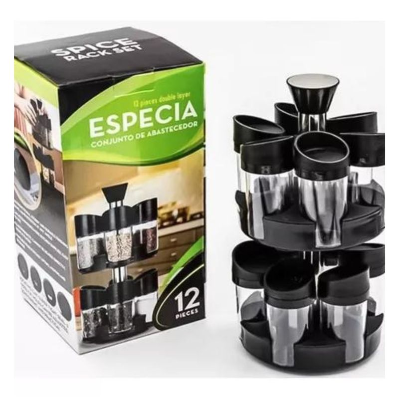 GENERICO - Juego de 12 Especieros Giratorios para Cocina