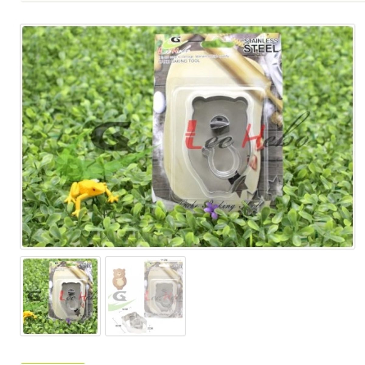 GENERICO - Cortador De Galletas 3 Piezas Metal Figura Oso