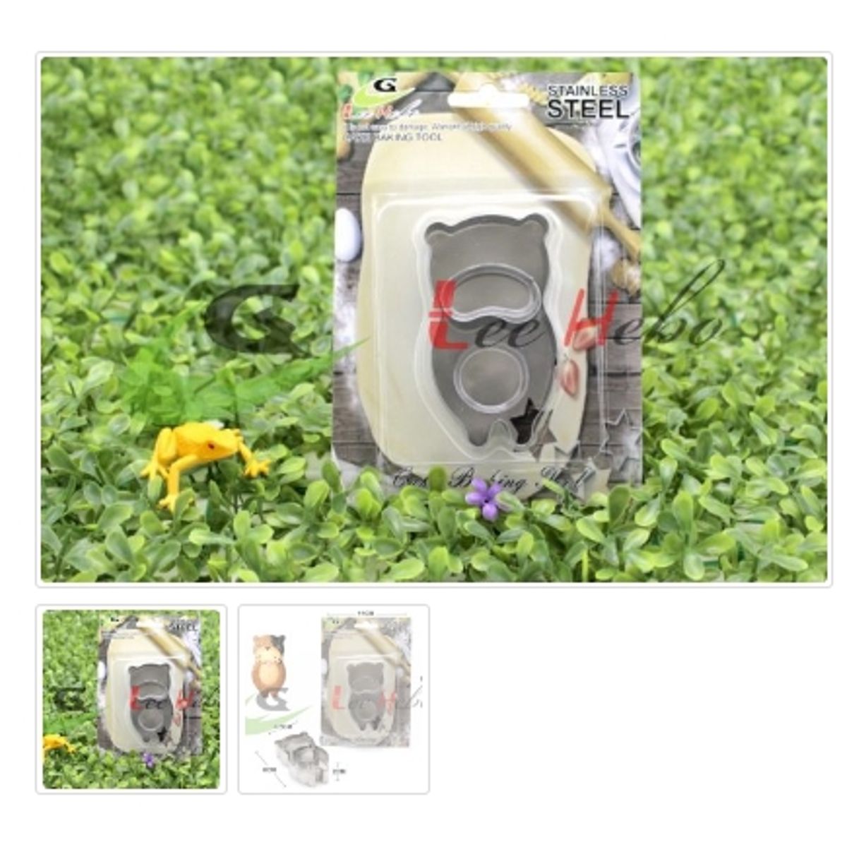 GENERICO - Cortador De Galletas 3 Piezas Metal Figura Perro