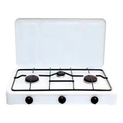 GENERICO - Estufa de Gas de Acero Inoxidable 3 Platos.