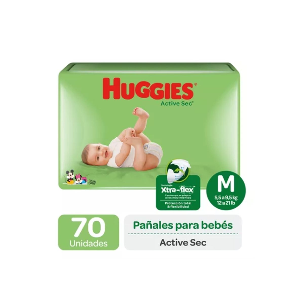 HUGGIES - Maleta Huggies Active Sec M 70 Und