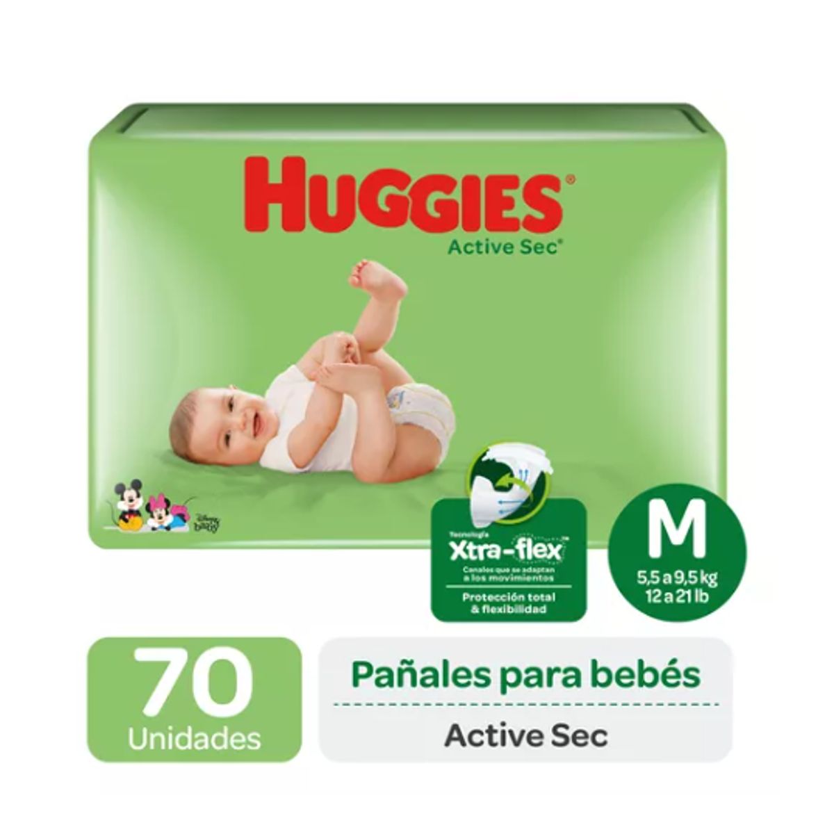 HUGGIES - Maleta Huggies Active Sec M 70 Und