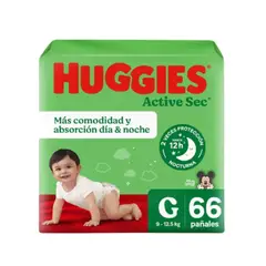 HUGGIES - Maleta Active Sec G 66 Und