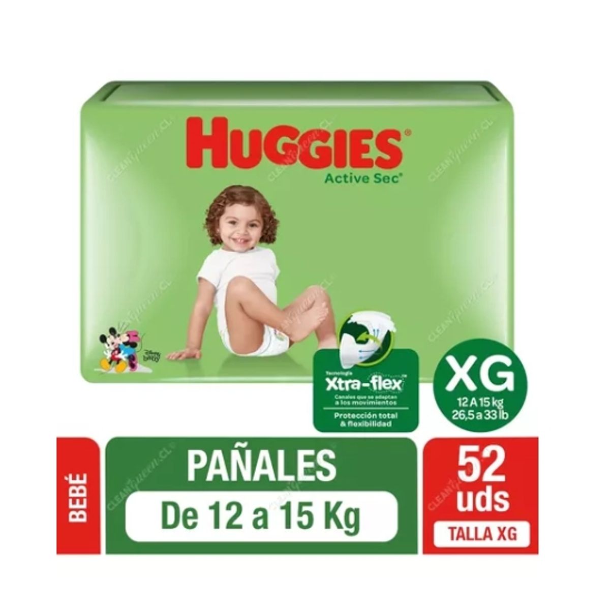 HUGGIES - Maleta Huggies Active Sec XG 52 Und