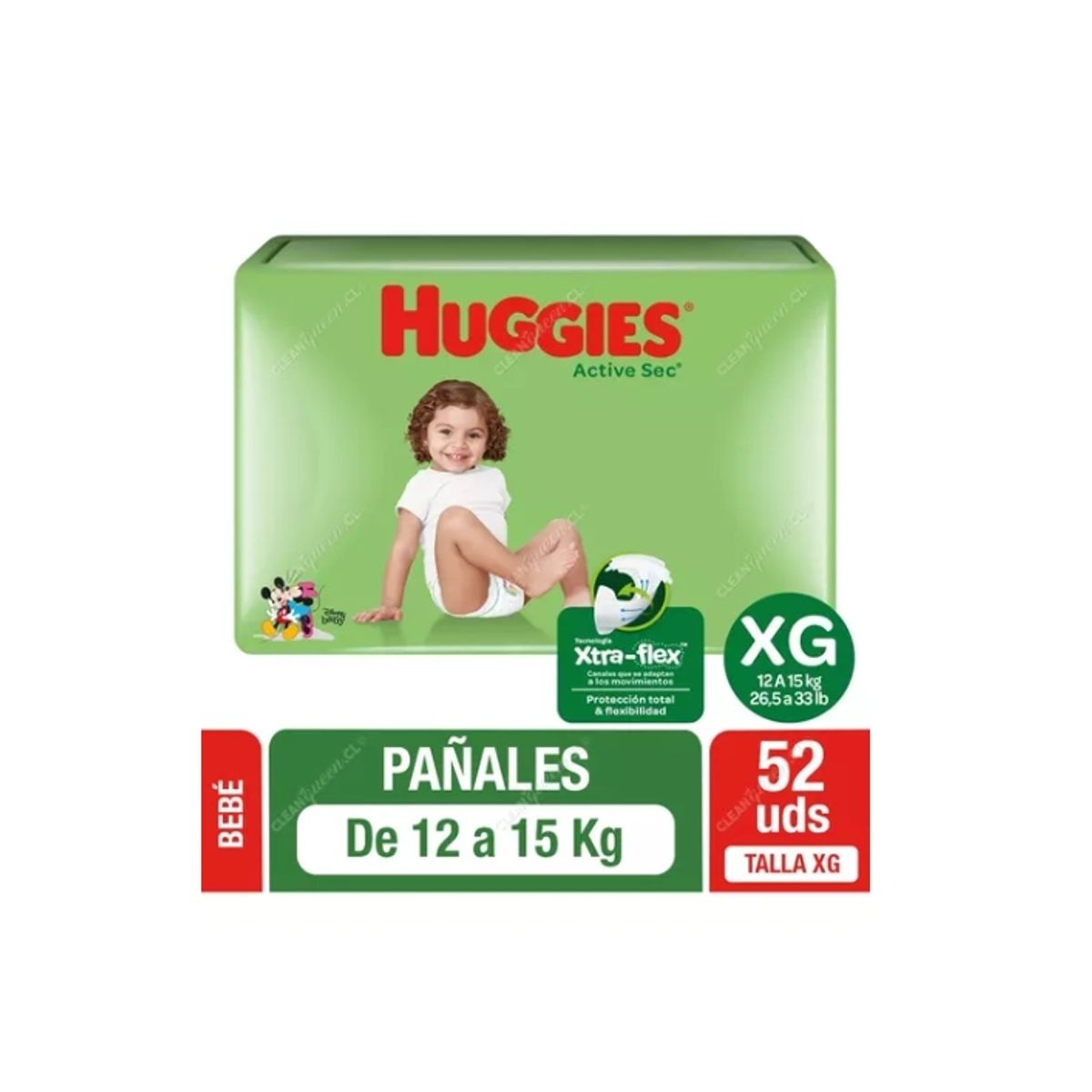 HUGGIES - Maleta Huggies Active Sec XG 52 Und