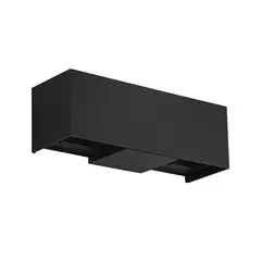 HB LEDS - Pack 3 Apliqué LED Elegante Rectangular 4*3W Luz Cálida Negro