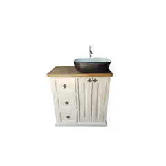 CASAHOGGAR - Vanitorio Rustico 80 Bicolor Blanco Black and White