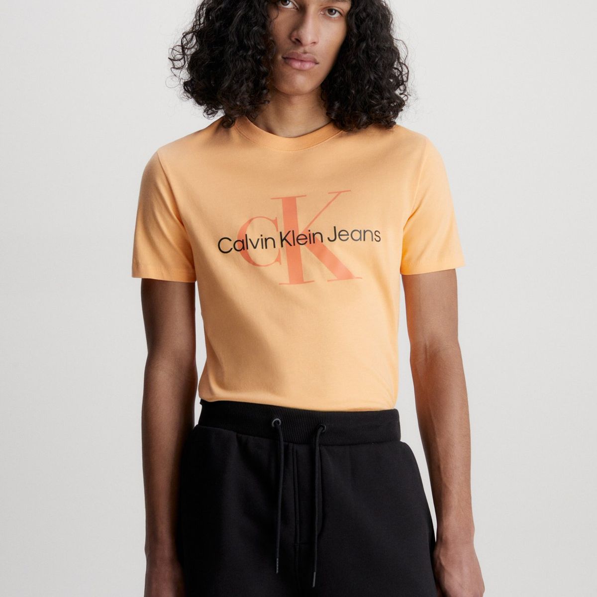 CALVIN KLEIN - Polera Seasonal Monologo  Naranja Calvin Klein