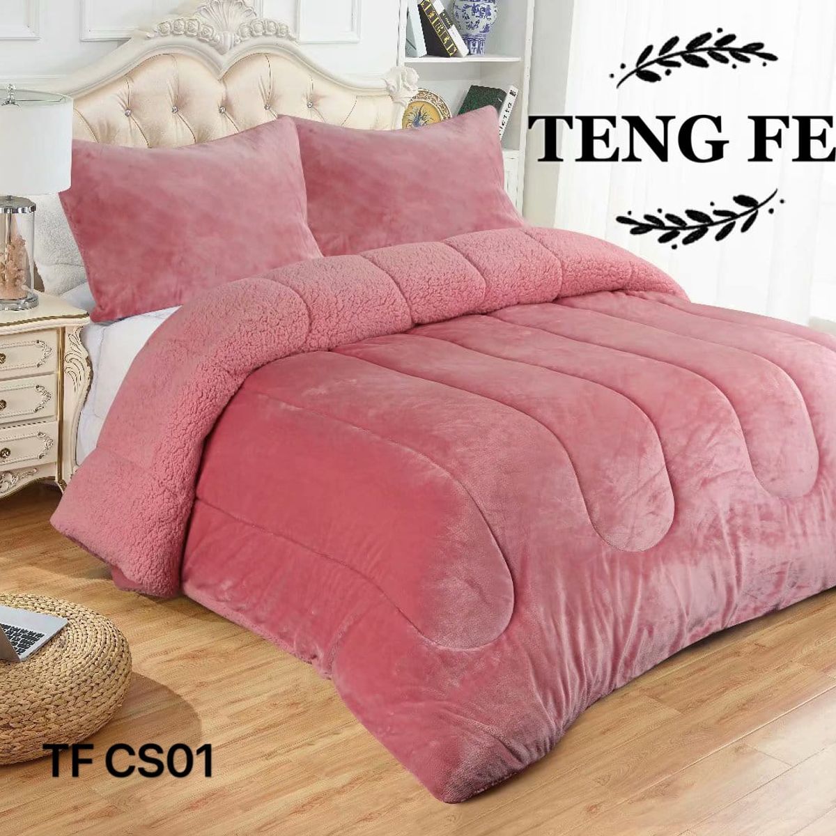 GENERICO - Cobertor de invierno Cubrecamas de Plush con Chiporro 2 Plazas rosa