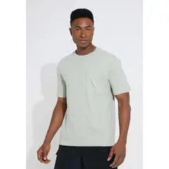 CALVIN KLEIN - Polera Pocket Linen Blend Verde