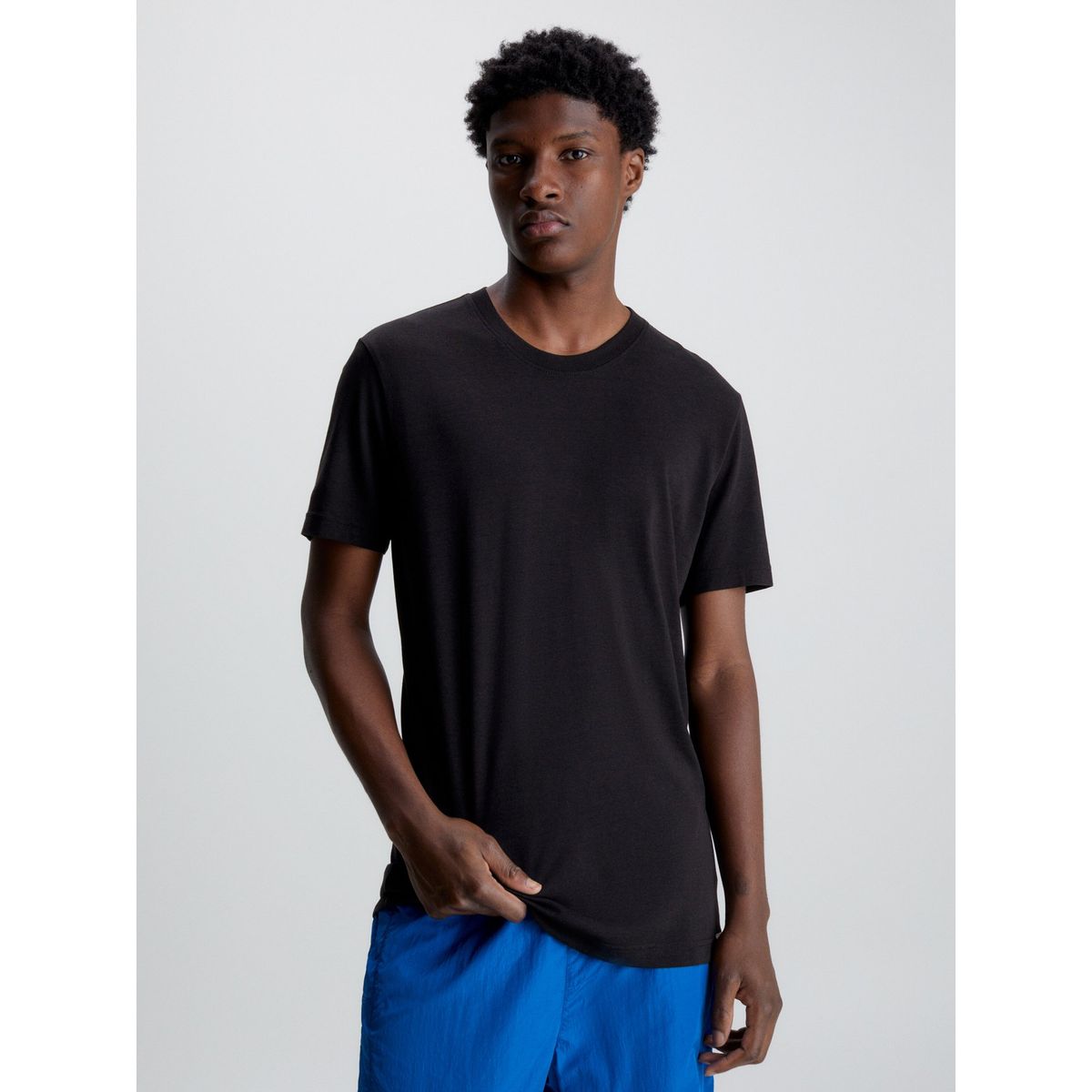 CALVIN KLEIN - Polera Logo Tab  Negro Calvin Klein