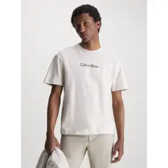 CALVIN KLEIN - Polera Hero Logo Comfort Beige