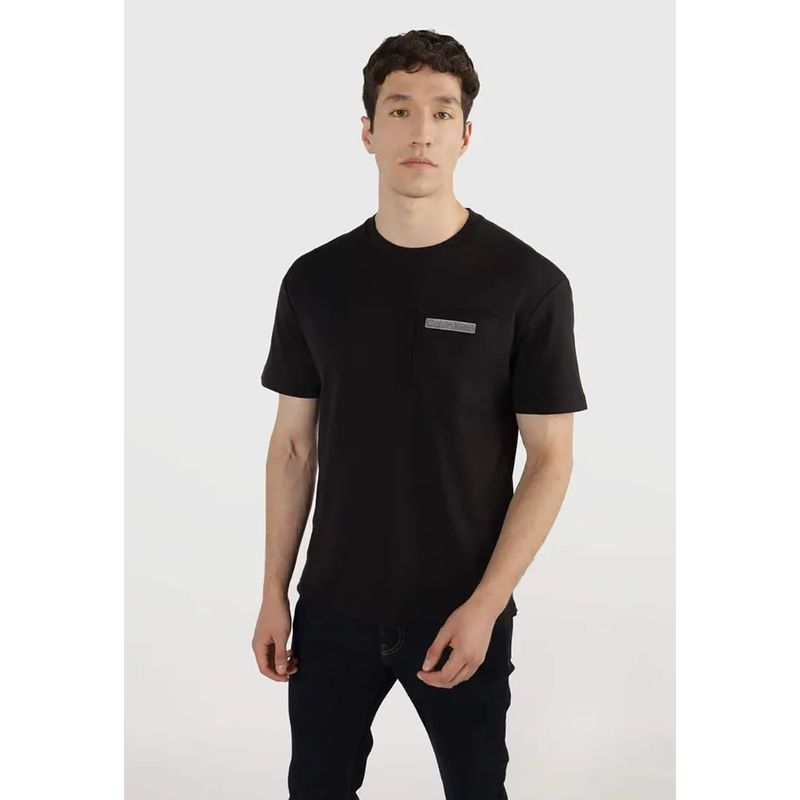 CALVIN KLEIN - Polera 3D Logo Pocket  Negro Calvin Klein