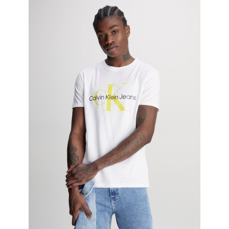 CALVIN KLEIN - Polera Seasonal Monologo  Blanco Calvin Klein