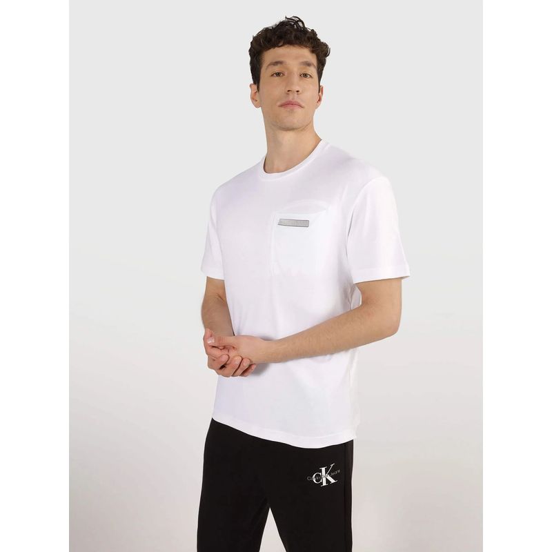 CALVIN KLEIN - Polera 3D Logo Pocket  Blanco Calvin Klein