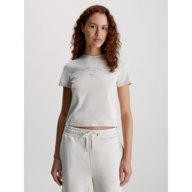 CALVIN KLEIN - Polera Varsity Baby Blanco Calvin Klein