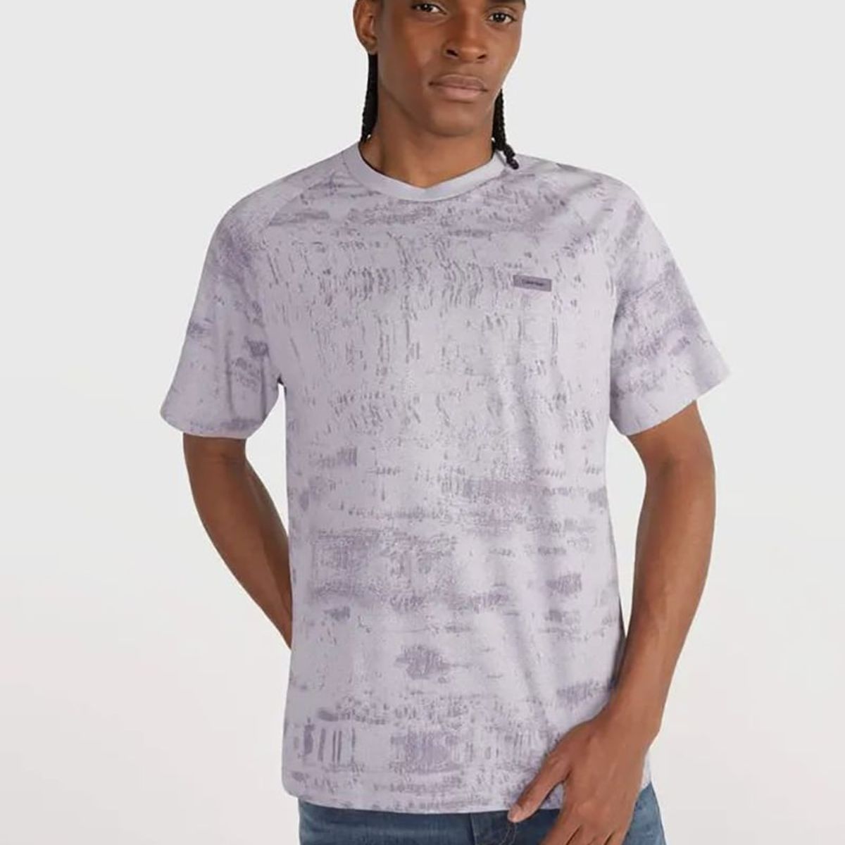 CALVIN KLEIN - Polera Concrete Aop Gris Calvin Klein