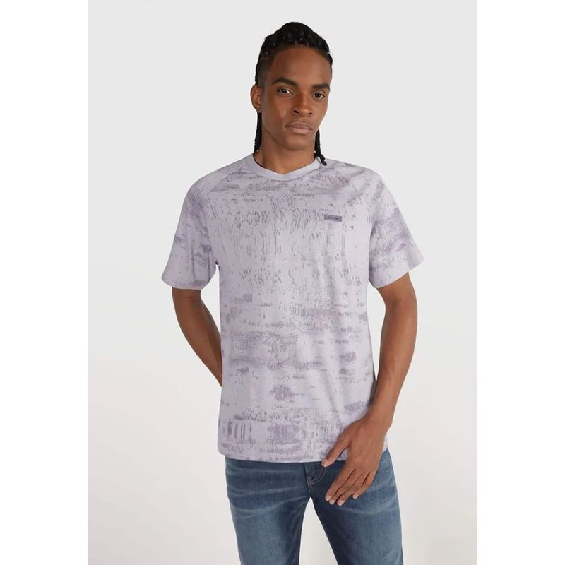 CALVIN KLEIN - Polera Concrete Aop Gris Calvin Klein