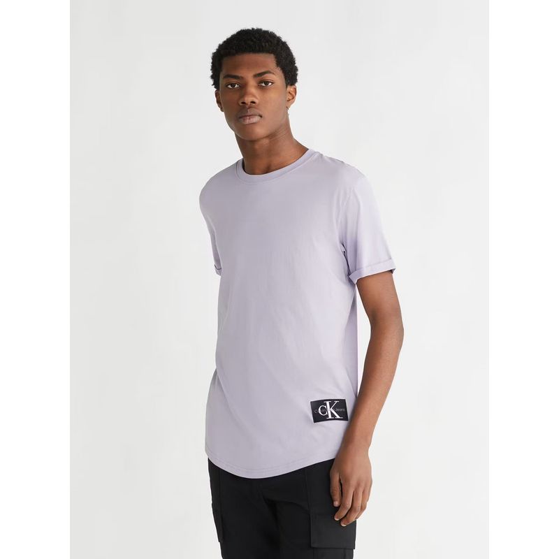 CALVIN KLEIN - Polera Badge Round Morado Calvin Klein