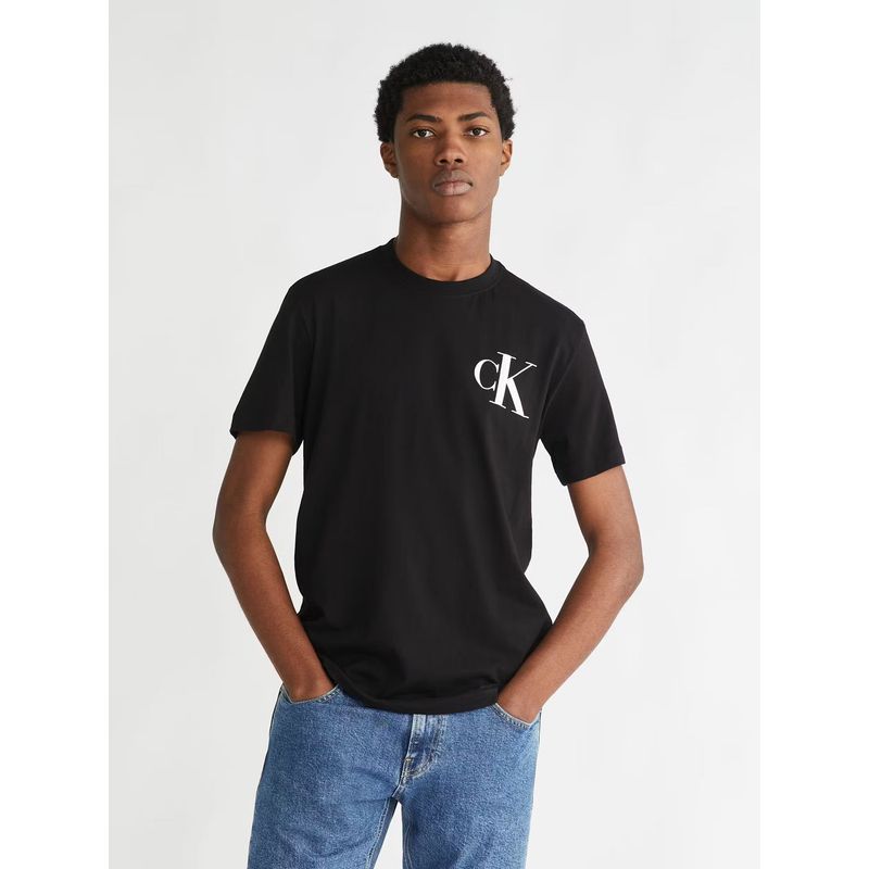 CALVIN KLEIN - Polera Monogram Graphic Negro Calvin Klein