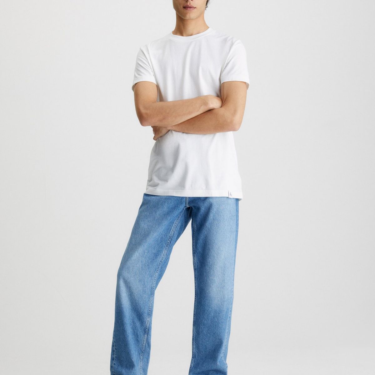 CALVIN KLEIN - Polera Logo Tab  Blanco Calvin Klein