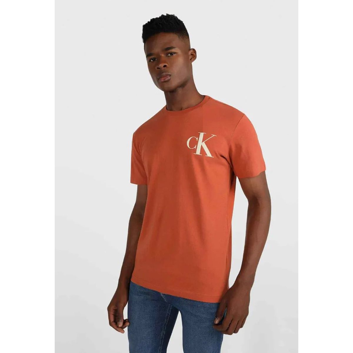 CALVIN KLEIN - Polera Monogram Graphic Naranja Calvin Klein