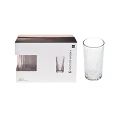 HOMEWELL - Set 6 Vasos Vidrio Transparente 360Ml