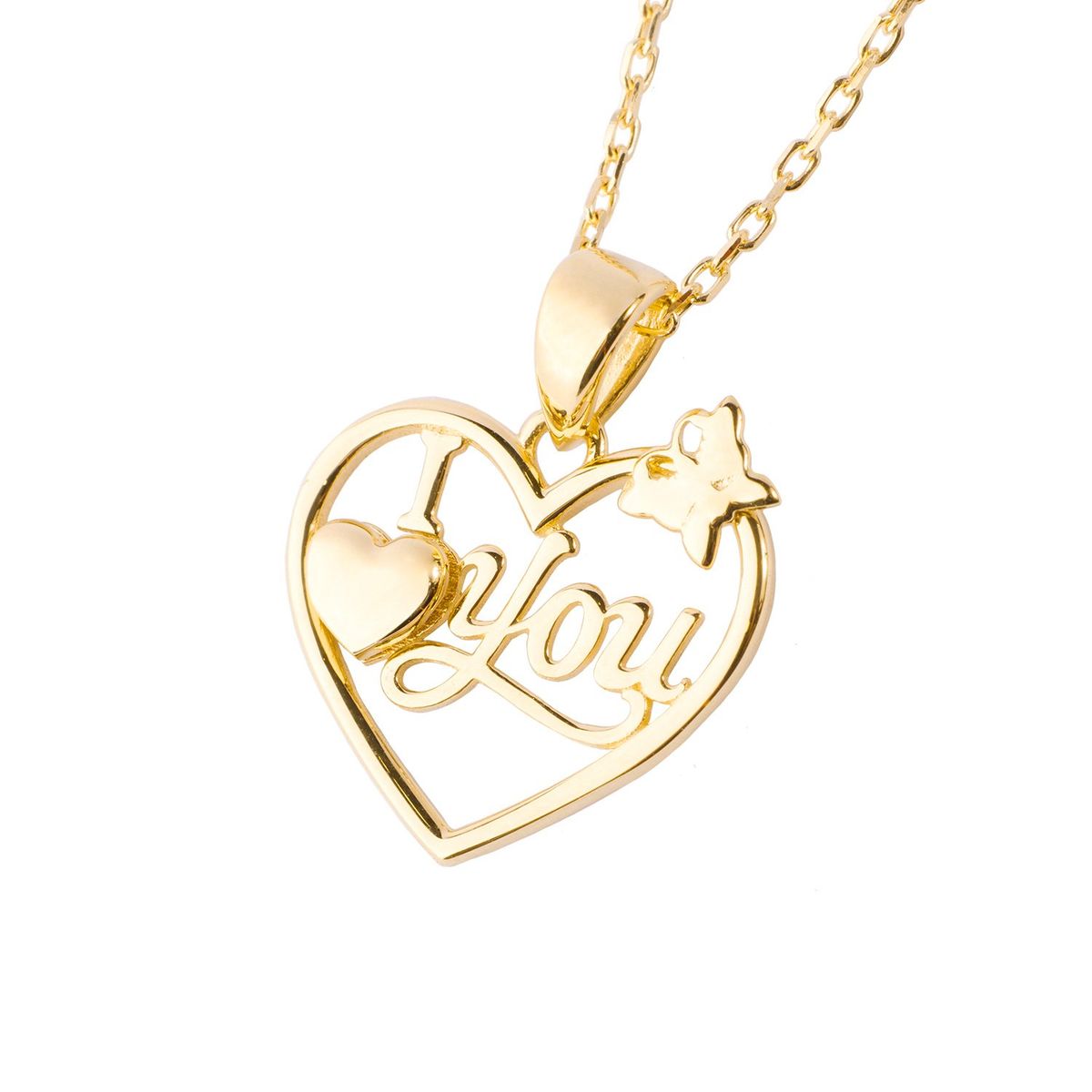 JB JOYAS BARON - Collar Oro Amarillo 18kt Modelo Corazón I ❤ You