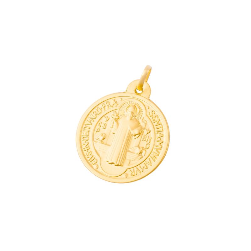JB JOYAS BARON - Colgante de Oro 18kt Escapulario Sanbenito Monje 20mm