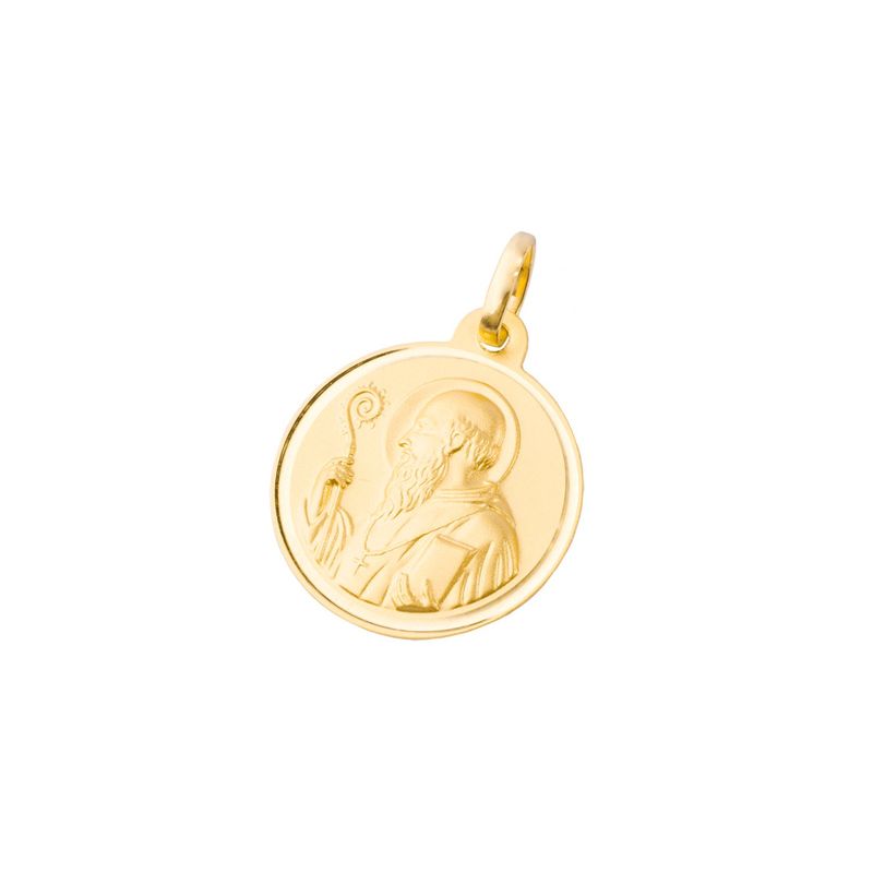 JB JOYAS BARON - Colgante de Oro 18kt Escapulario San Benito 18mm