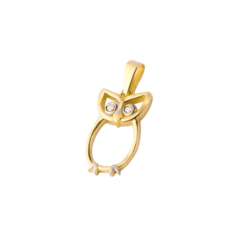 JB JOYAS BARON - Colgantes de Oro 18kt Modelo Buho & Circón