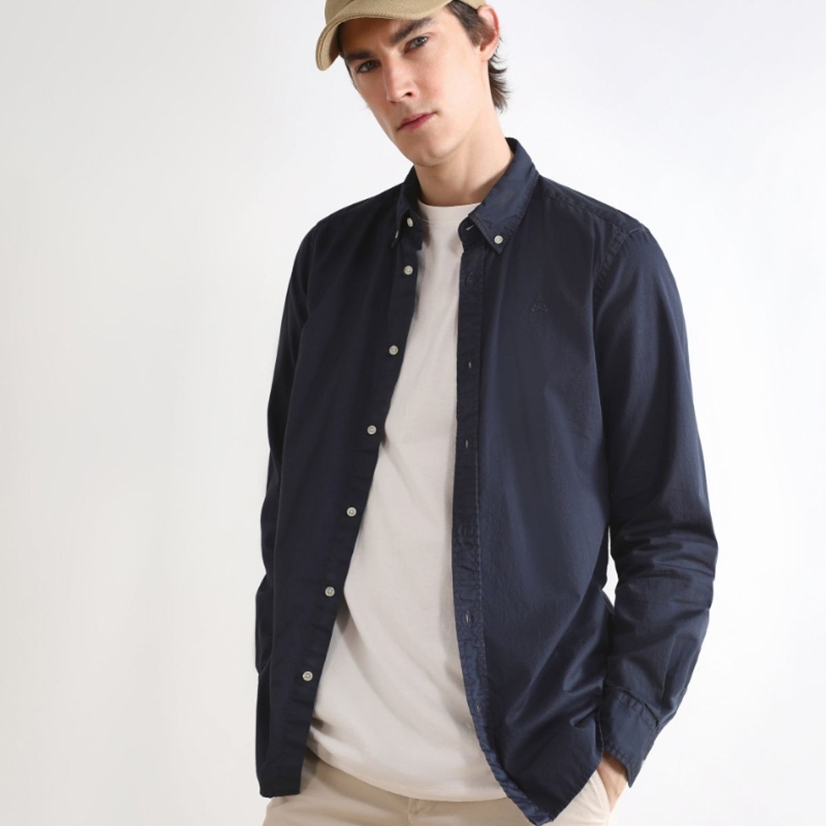 SCALPERS - Camisa Lavada Calavera Navy