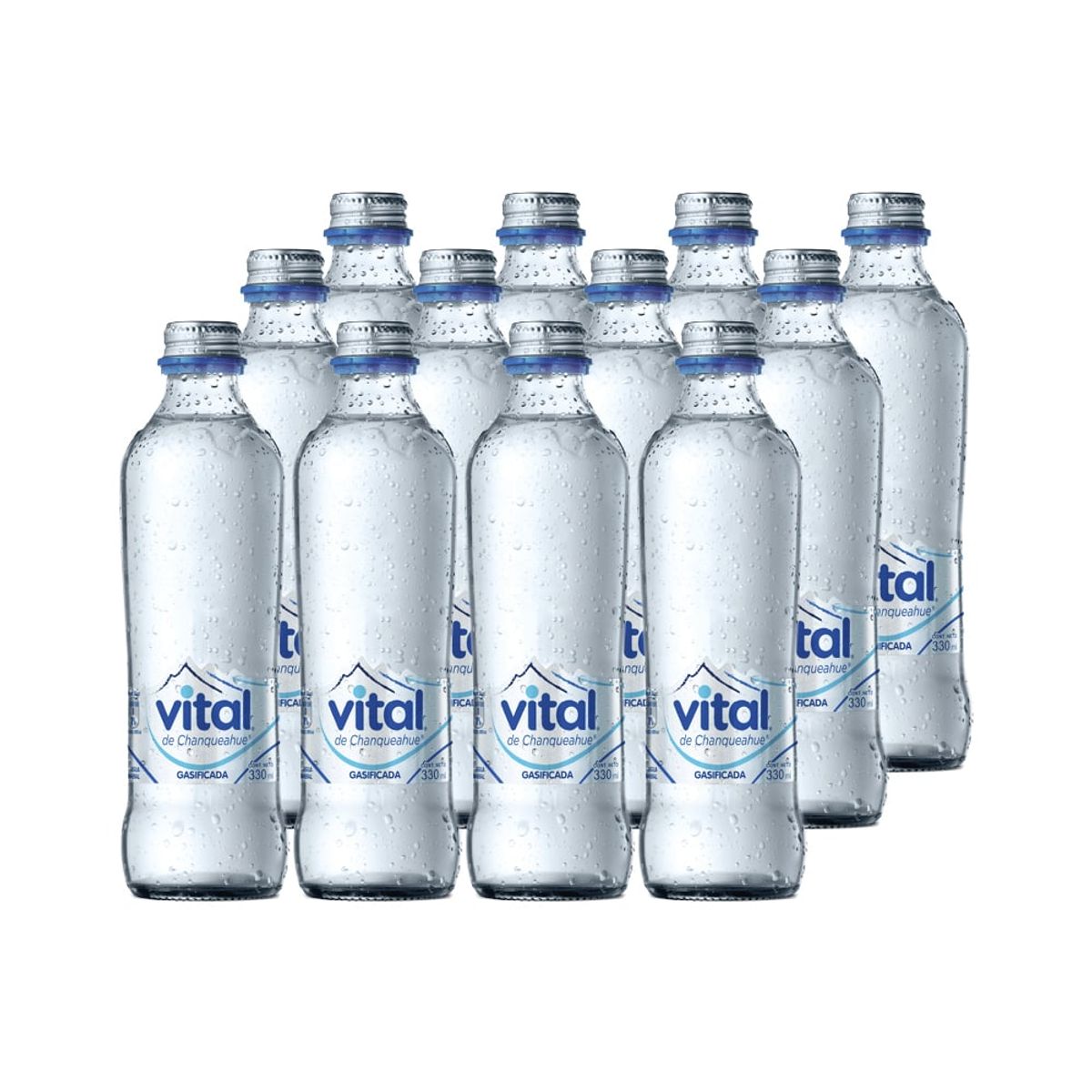 VITAL - 12x Agua Vital Con Gas Botella Vidrio 330cc