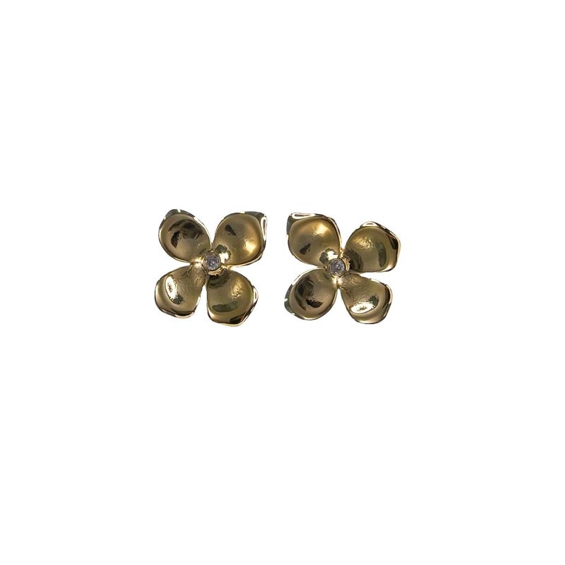 GENERICO - Aros Flor XL con Circón Philippa Joyas