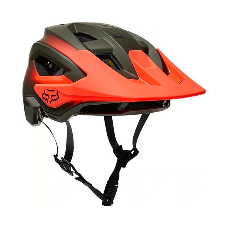 FOX - Casco Bicicleta Speedframe Pro Fade VerdeNaranjo Fox Talla M 55-59