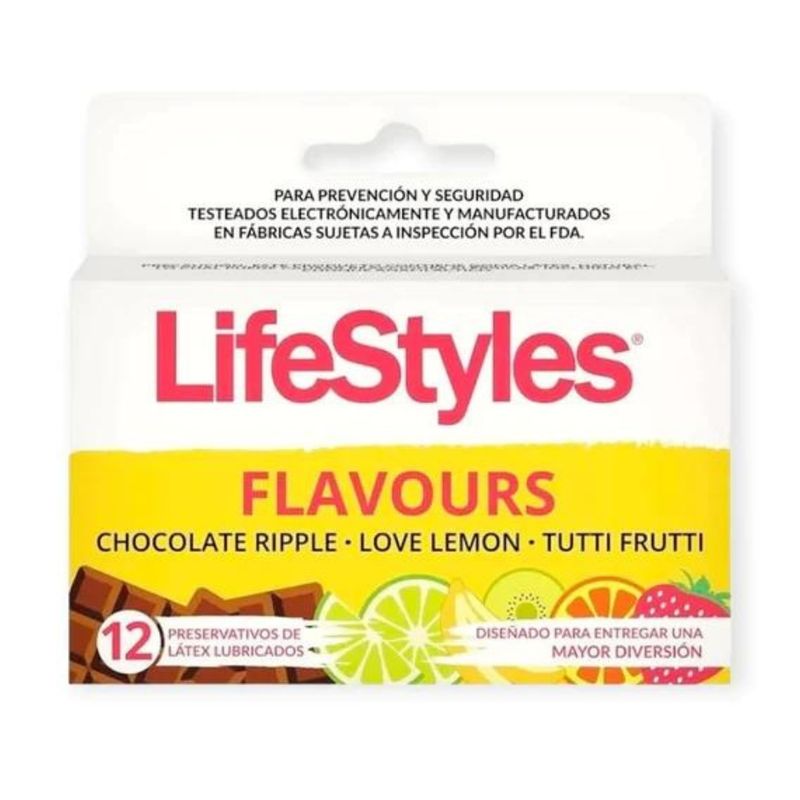LIFESTYLES - PRESERVATIVOS FLAVOURS 12 UNIDADES - LIFESTYLES