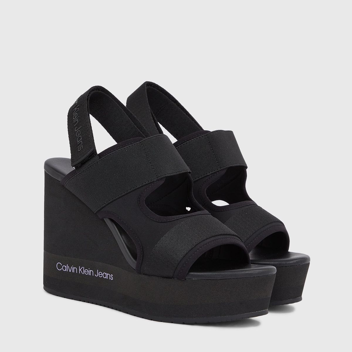 CALVIN KLEIN - Sandalias De Cuña Con Plataforma Negro Calvin Klein