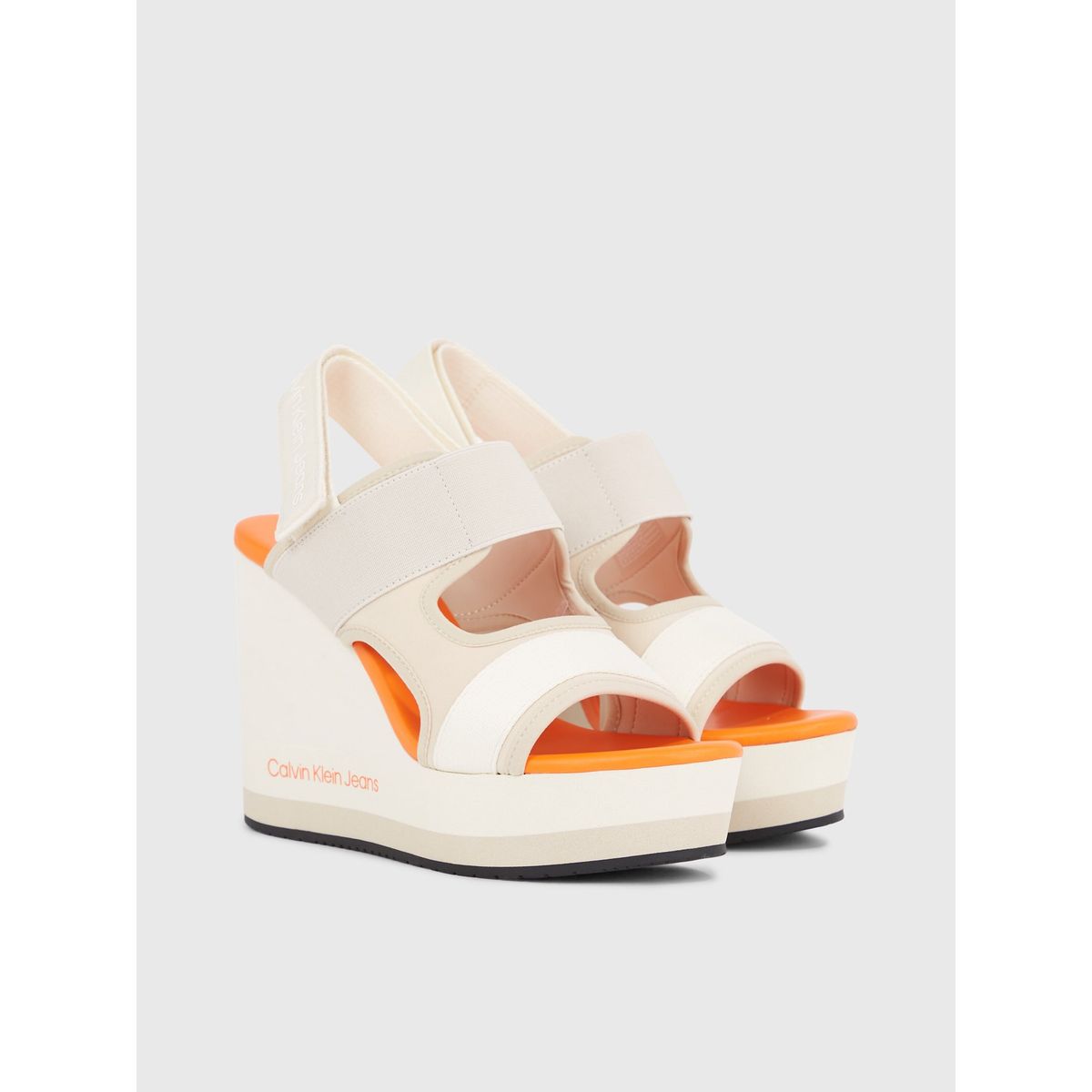 CALVIN KLEIN - Sandalias Cuña Con Plataforma Beige Calvin Klein